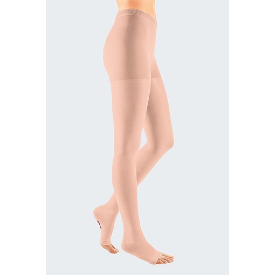 Thigh high compression stocking + waist attachment CCL3 mediven